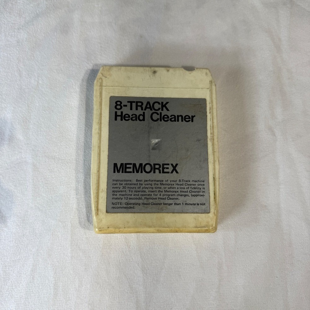 Vintage Memorex 8 Track Head Cleaner Cartridge Audio Tape Cleaning Collectible